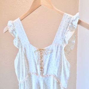 1970s Vintage Gold Star Silk Dress-  Bridal Boho